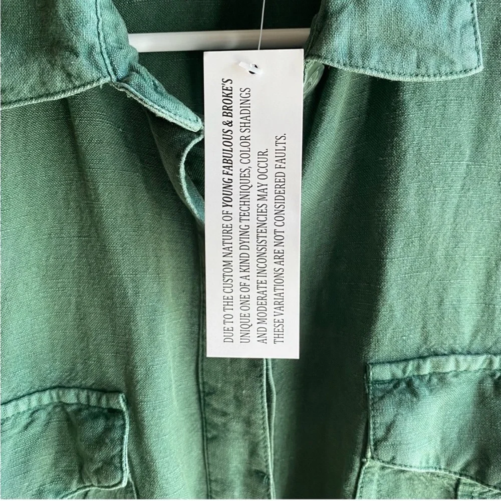 NWOT Young Fabulous & Broke YFB Lakeside Cargo Shorts Utility Romper Size small - Picture 11 of 15